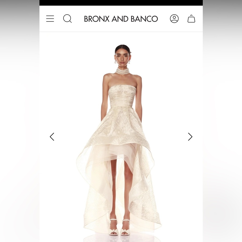 Bronx and Banco Tiara Blanc High Low Wedding Gown